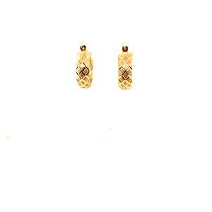 Diamond Cut Hoop 14K Yellow Gold Earrings